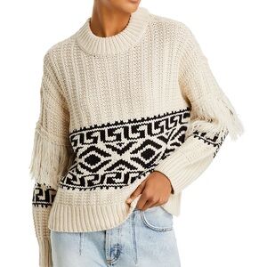 AQUA Fair Isle Fringe Sleeve Sweater - 100% Exclusive